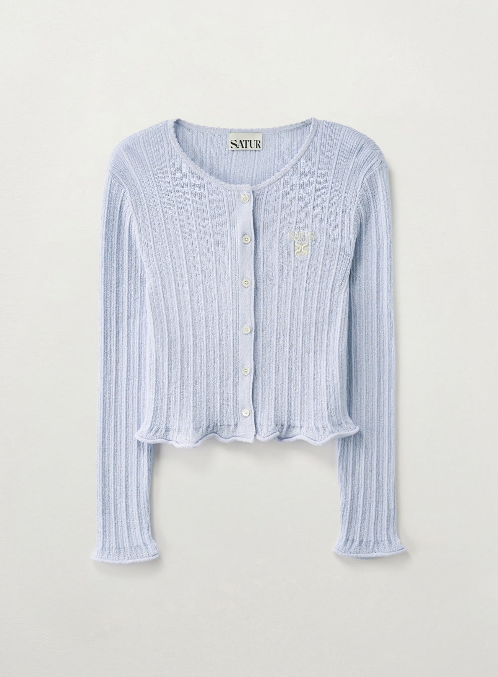 (W) Sheer Long Sleeve Cropped Cardigan