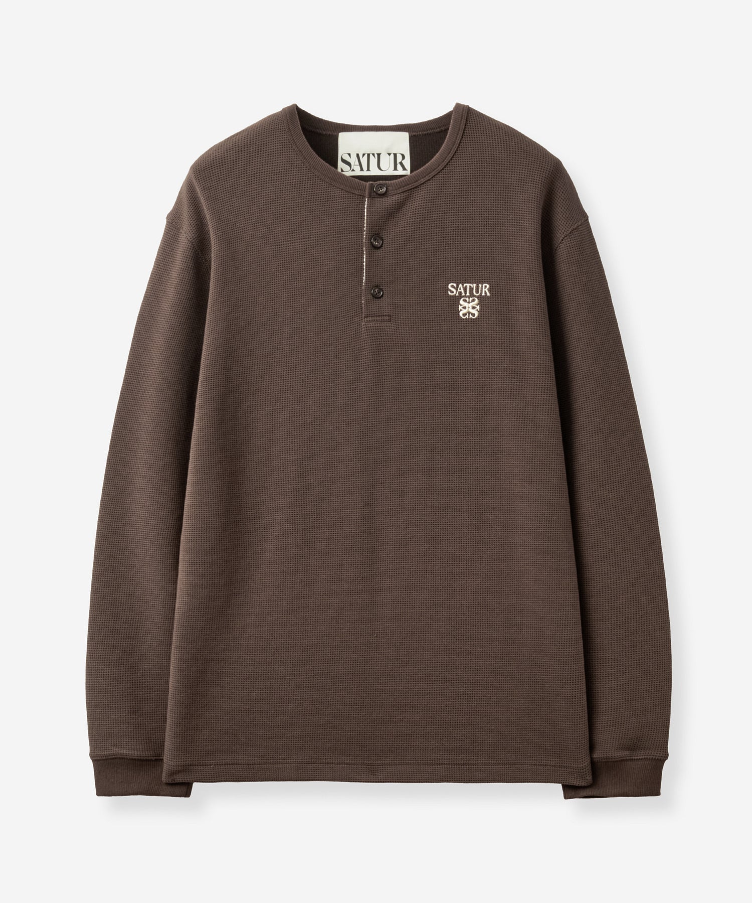 (U) Waffle Henley Neck Long Sleeve