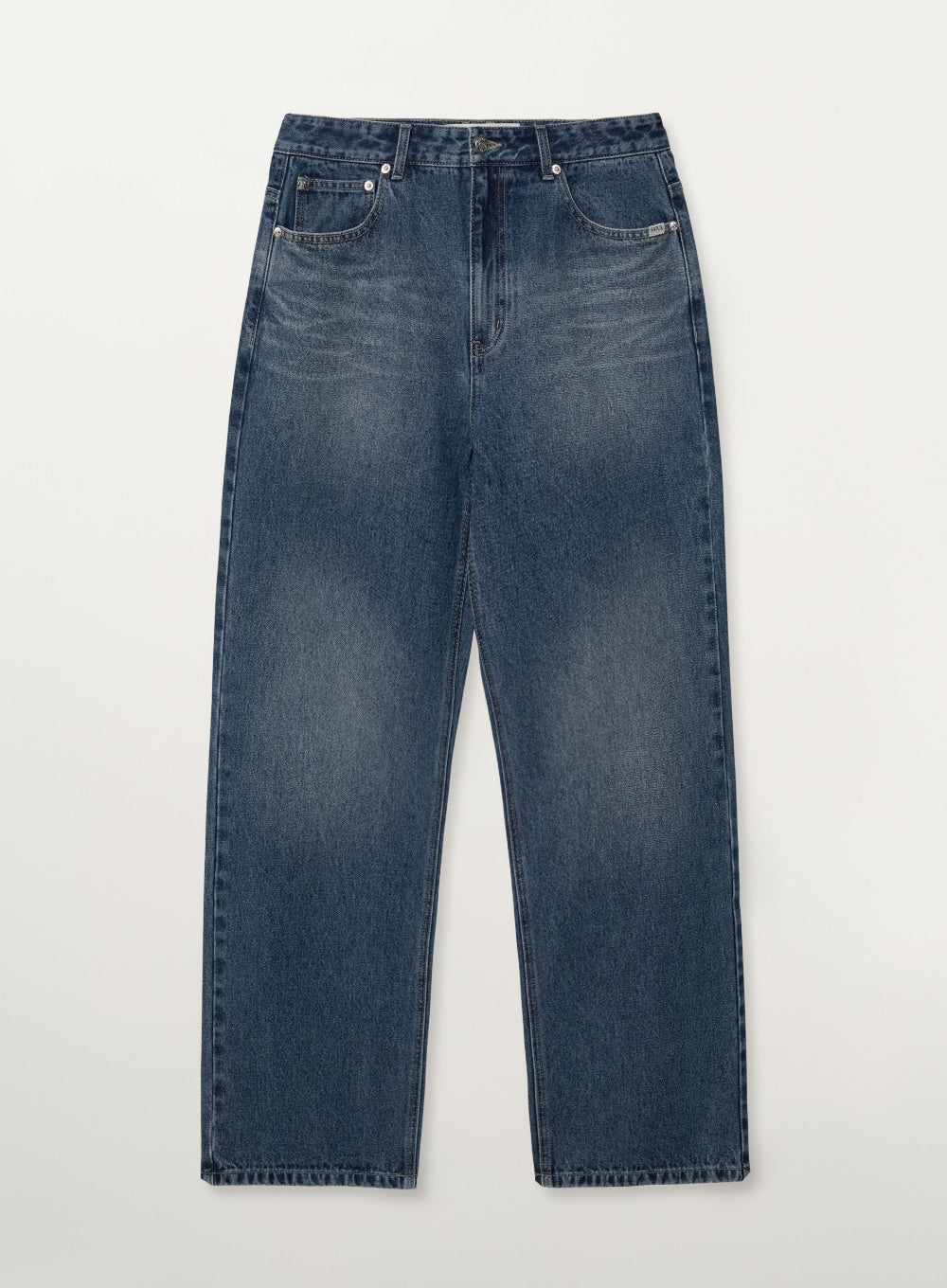 (M) Straight Washed Denim Pants