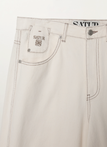 (M) Barrel Fit Color Denim Pants