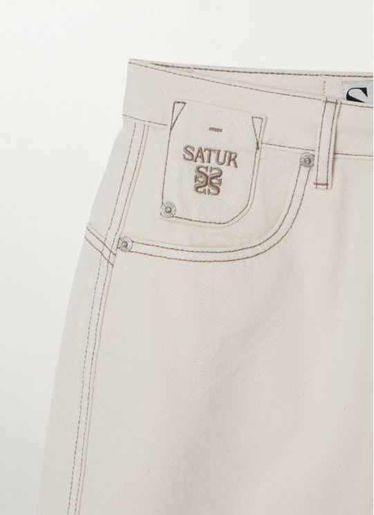 (W) Barrel Fit Color Denim Pants