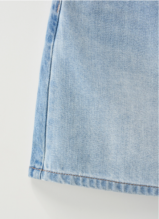 (W) Contrast Denim Skirt