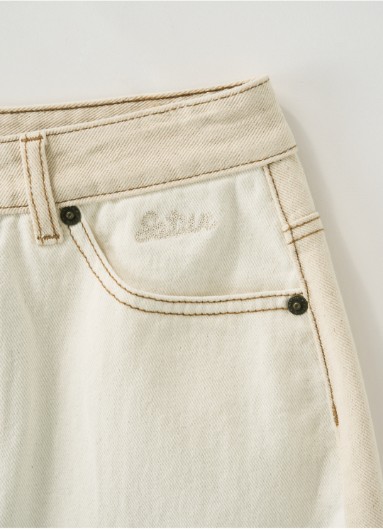 (W) Contrast Denim Skirt