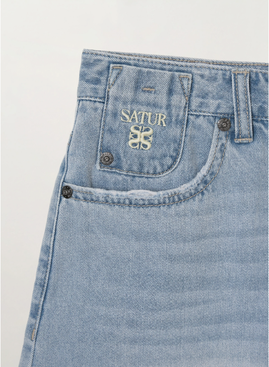 (W) Washed Denim Shorts