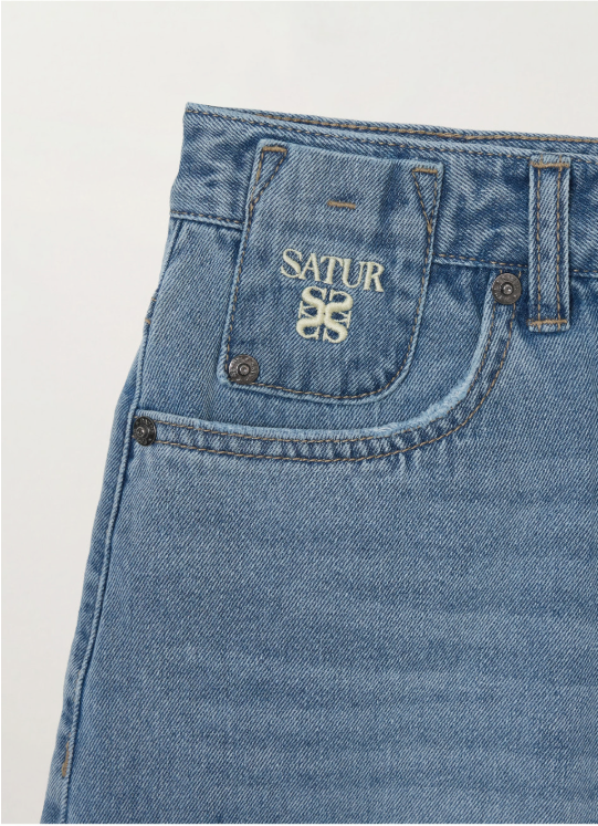 (W) Washed Denim Shorts