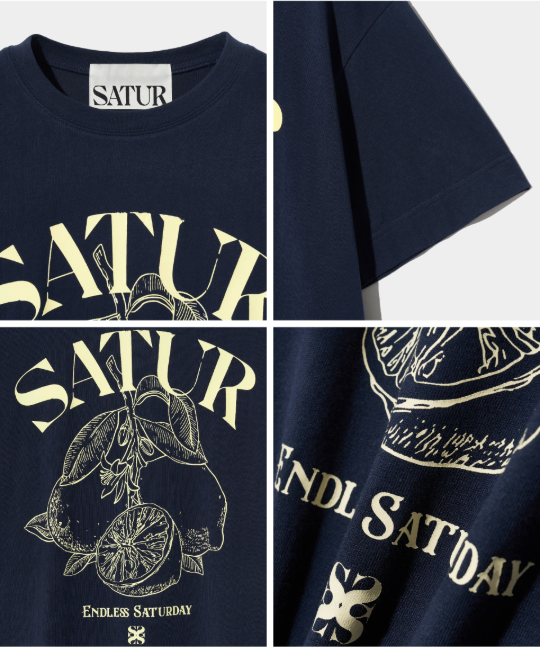 (M) Cafri Citron Drawing Summer Graphic T-Shirts