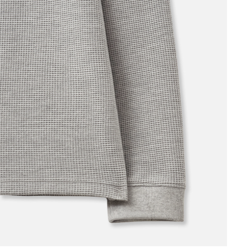 (U) Waffle Henley Neck Long Sleeve