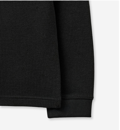 (U) Waffle Henley Neck Long Sleeve