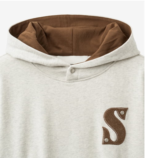 (U) Rivet Applique Pocket Logo Hoodie