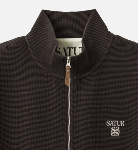 (U) Waffle Panel Neck Zip-Up