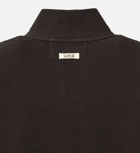 (U) Waffle Panel Neck Zip-Up