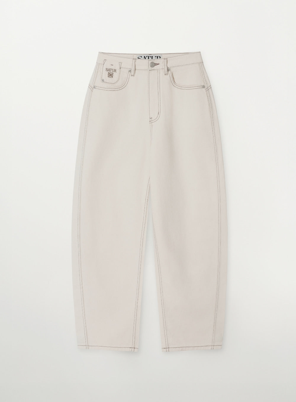 (W) Barrel Fit Color Denim Pants
