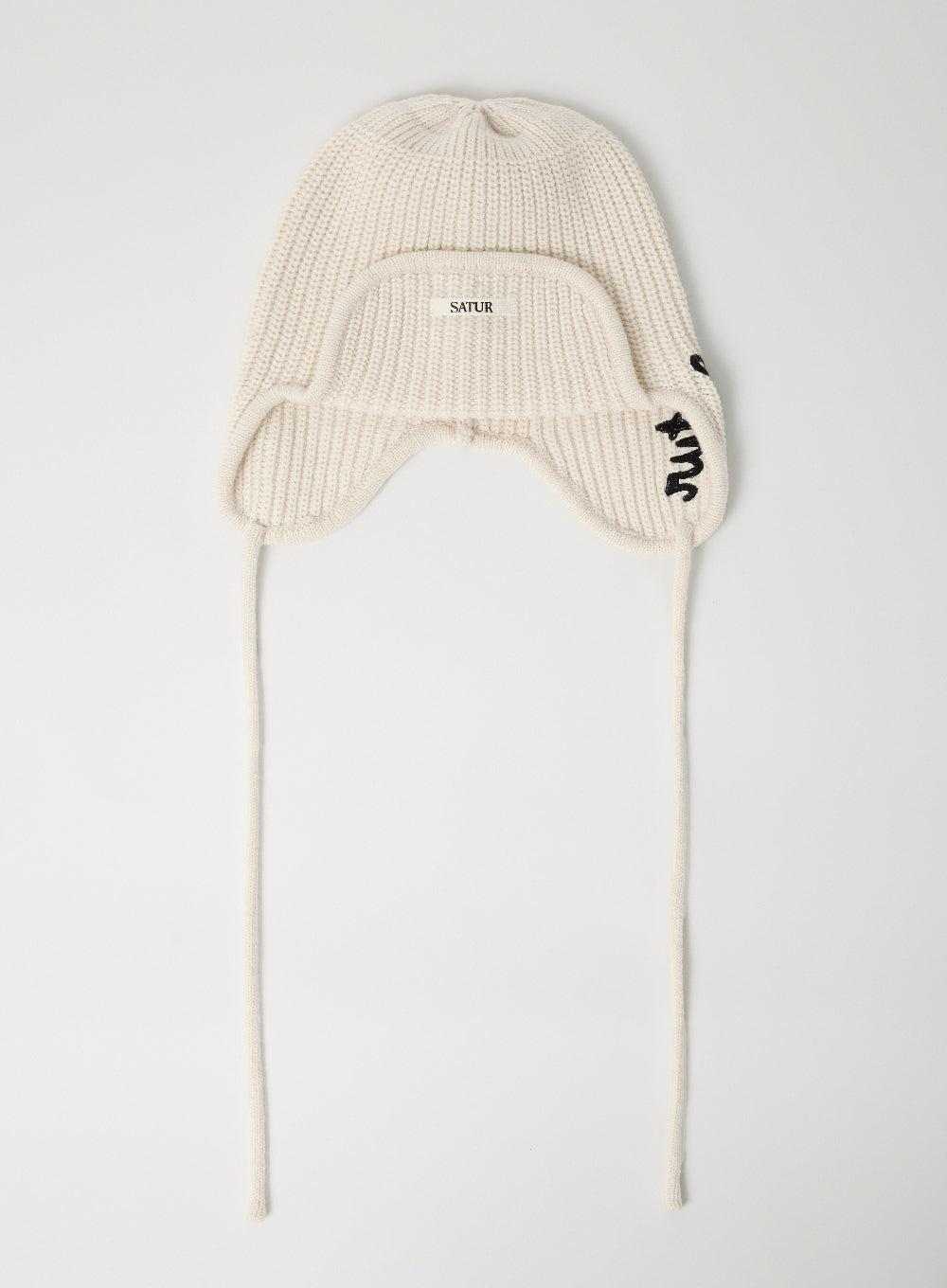 SATUR ニット帽 ビーニー CREAM U) Earmuff Knit Beanie