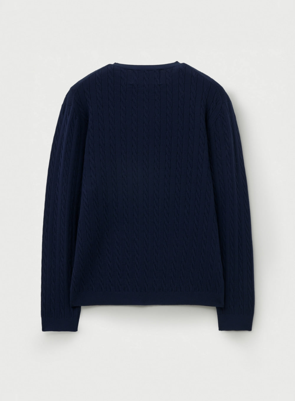 (U) Plain Cable Knit Crew Neck