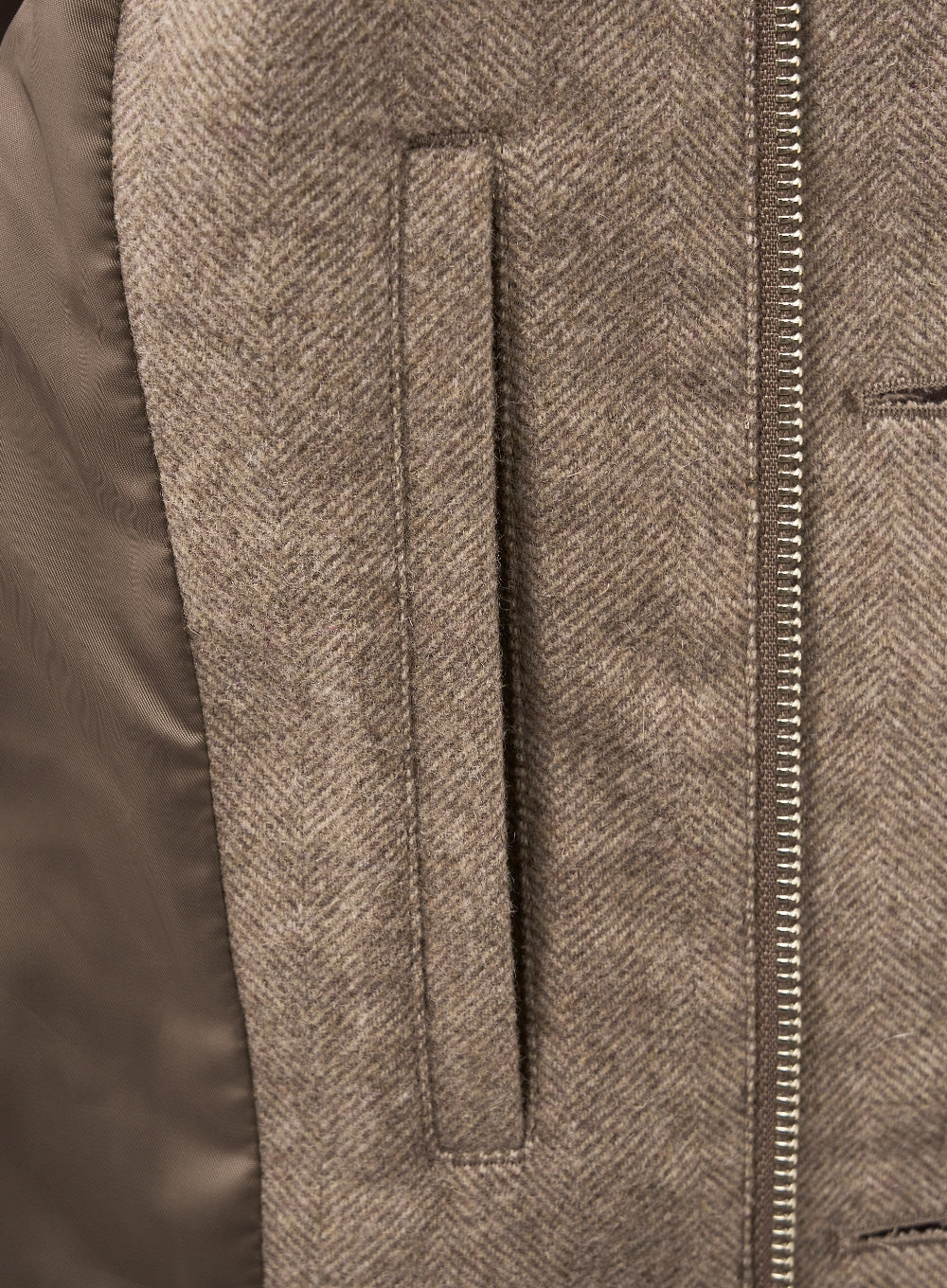 (M) Herringbone Wool Harrington Jacket