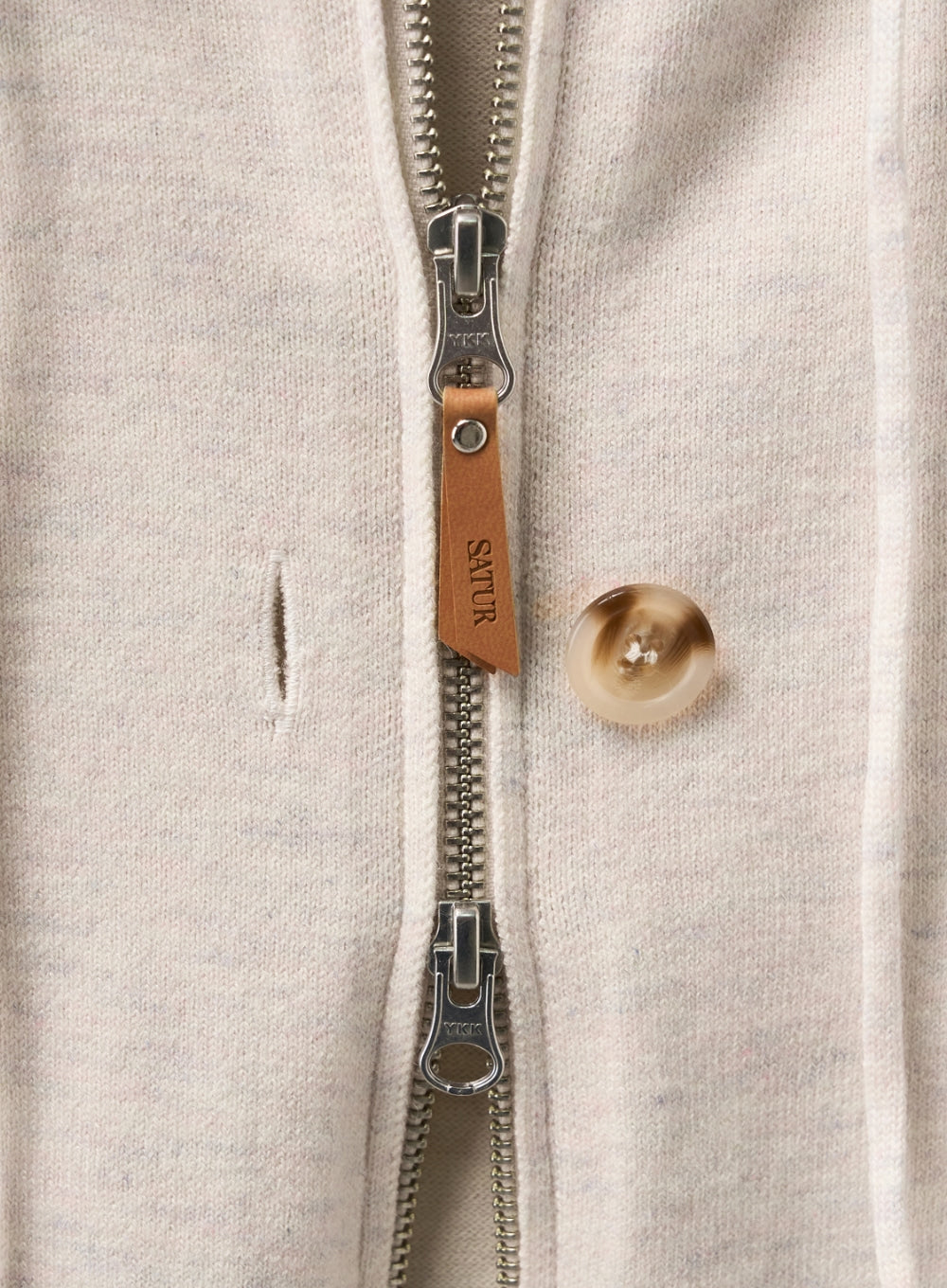 (W) Classic Knit Hood Zip-up