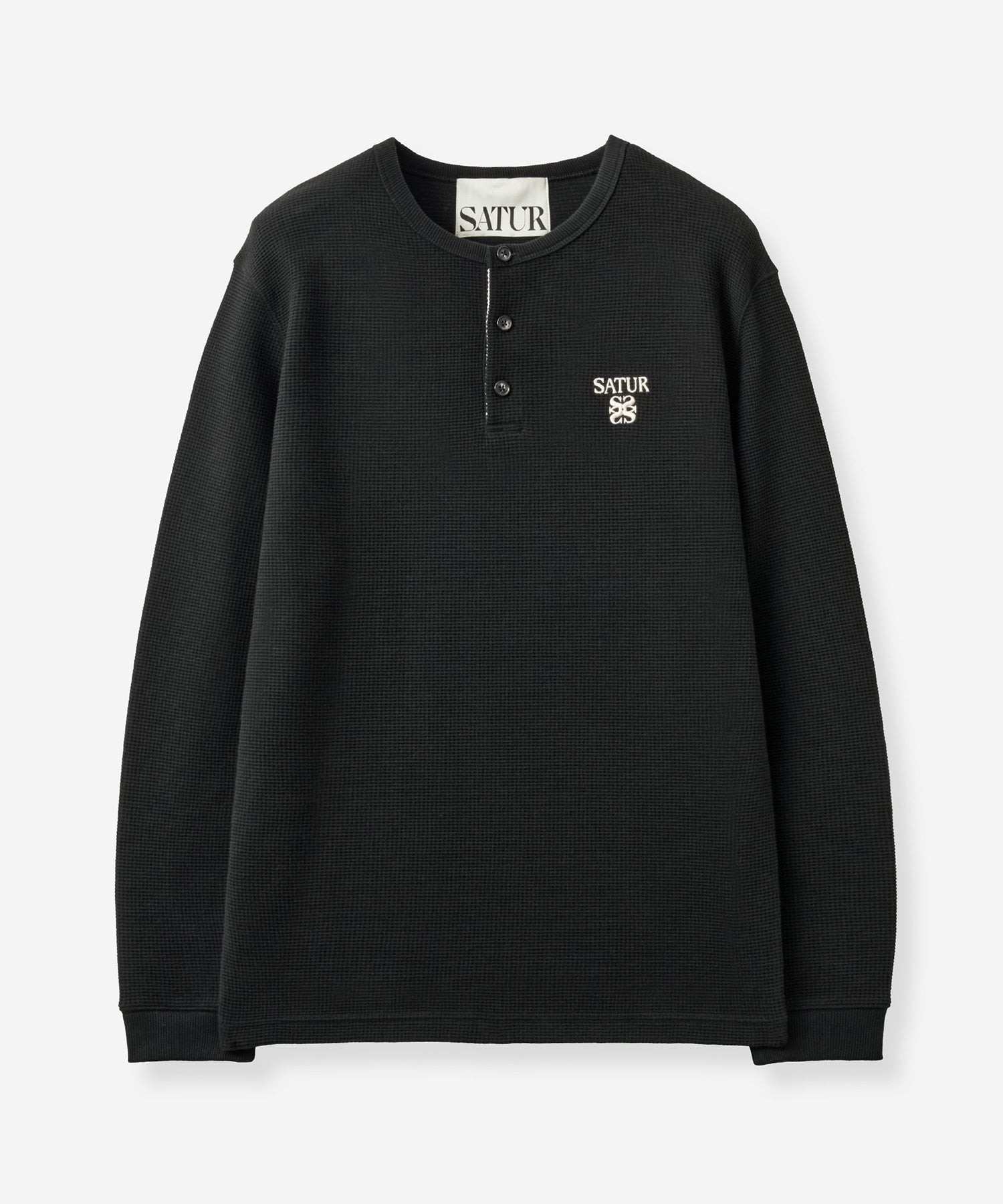 (U) Waffle Henley Neck Long Sleeve