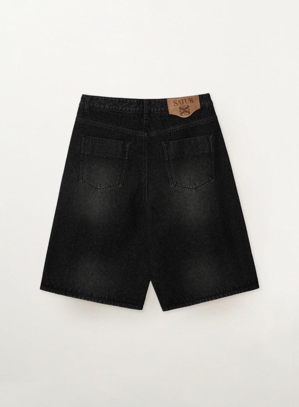 (U) Pleats Bermuda Washed Denim Shorts