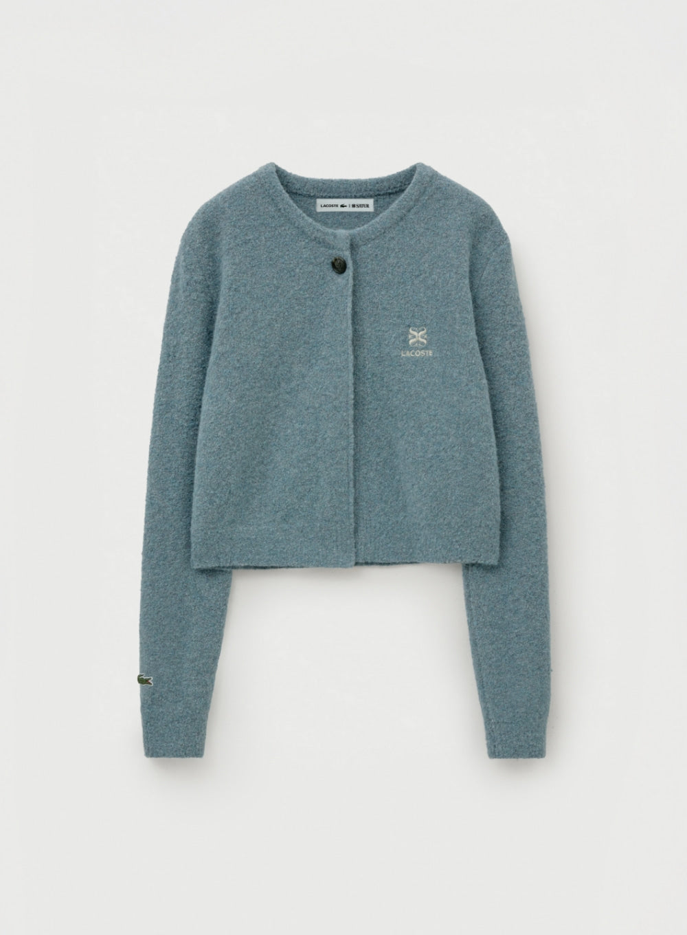 (W) Satur X Lacoste Single Button Crop Cardigan