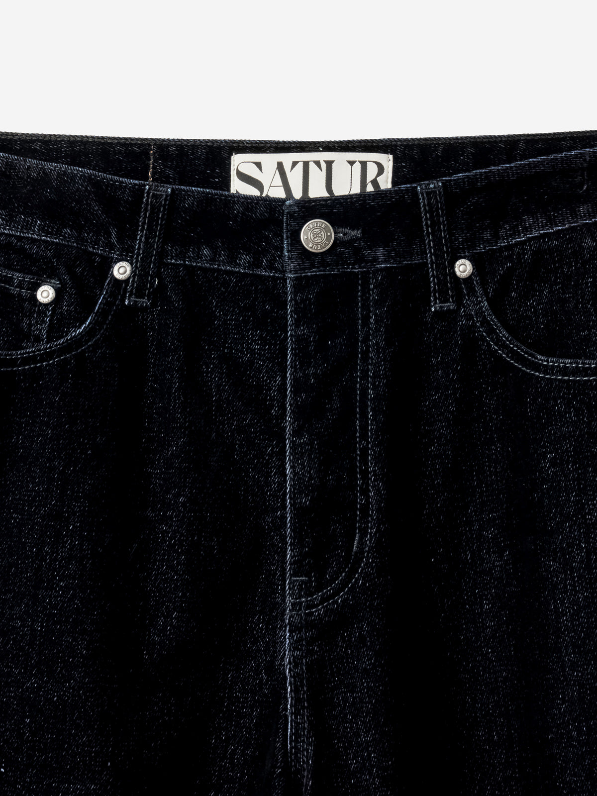 (M) Loose Fit Flocking Denim Pants