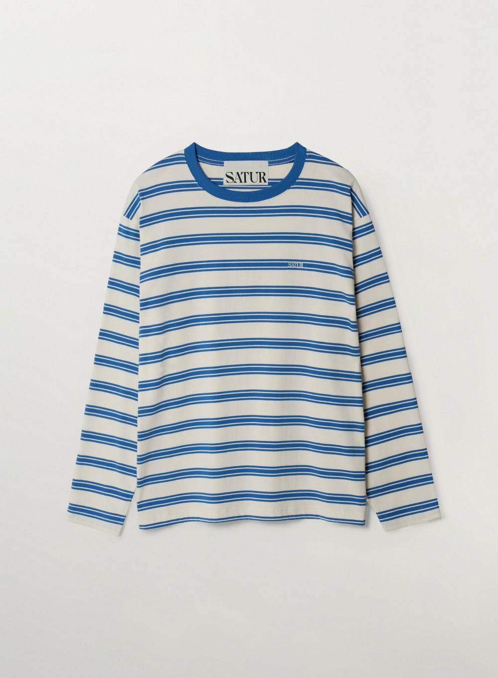 (U) Font Embroidery Striped Long Sleeve