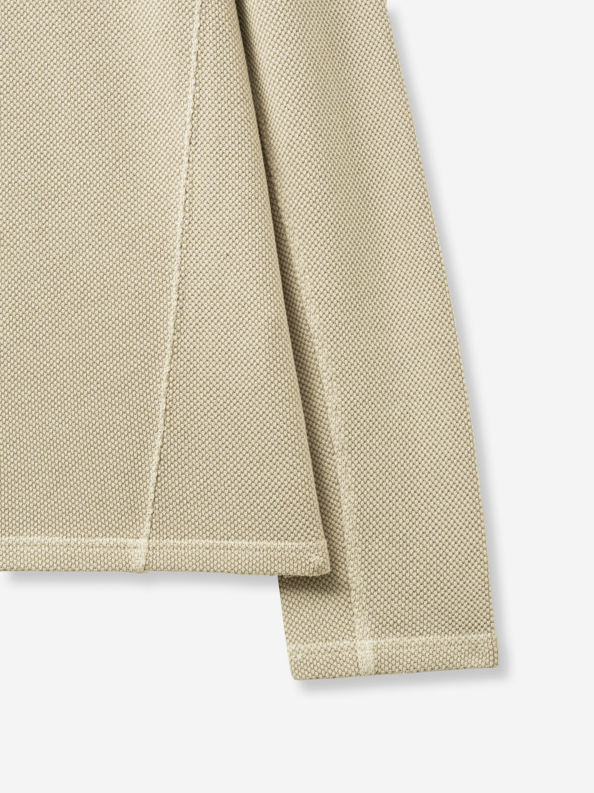 (U) Waffle Diagonal Henley Neck Long Sleeve