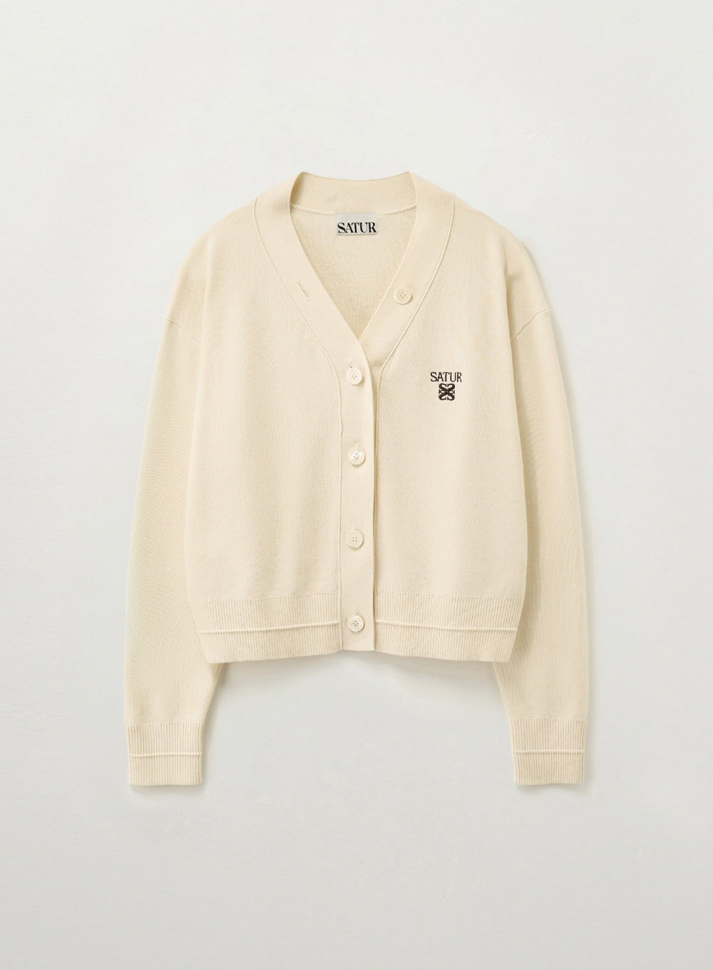 SATUR グレー フード付きカーディガン U) Satur X Lacoste Essen Knit Cardigan
