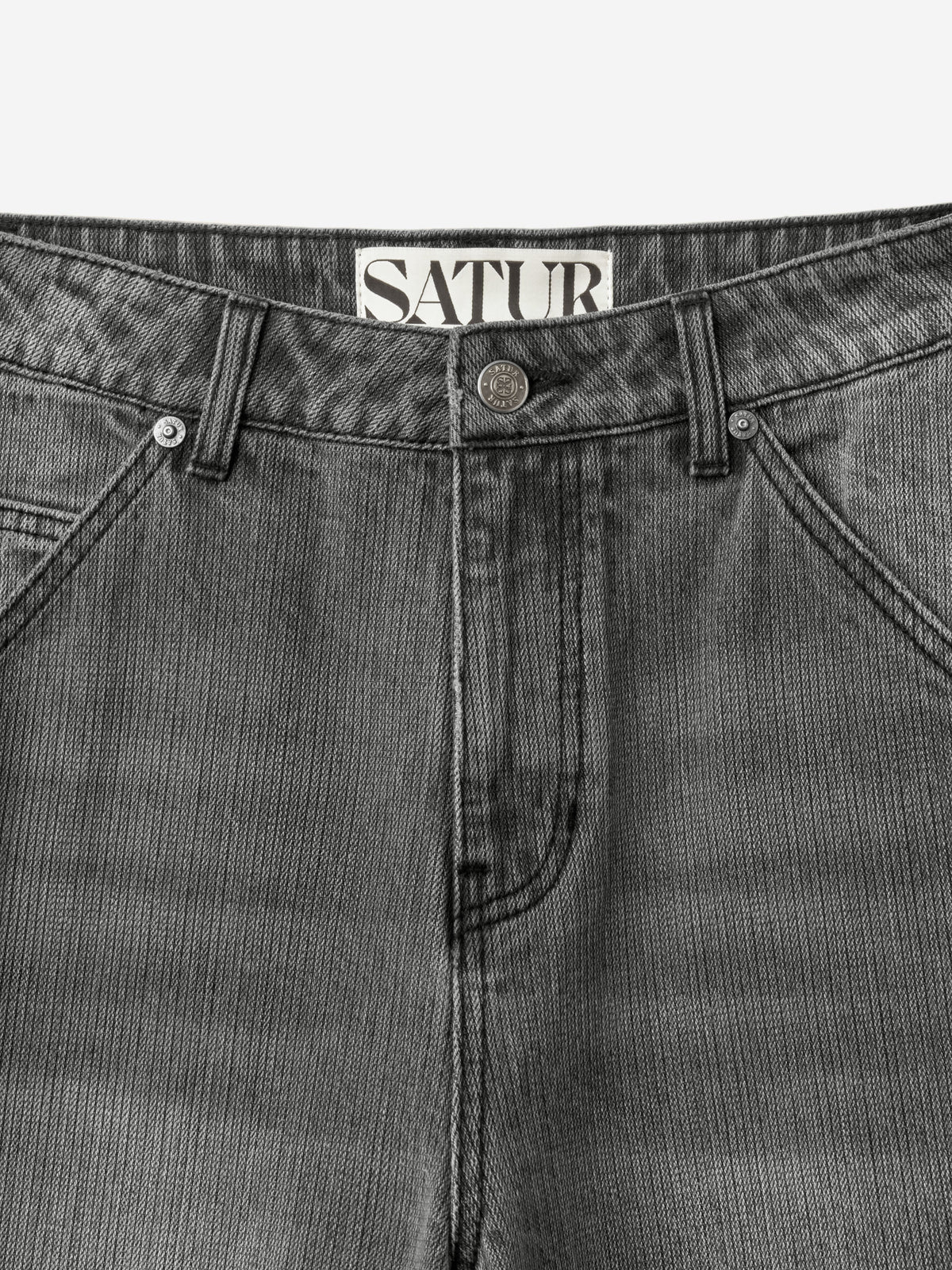 (W) Wide Fit Slub Denim Pants