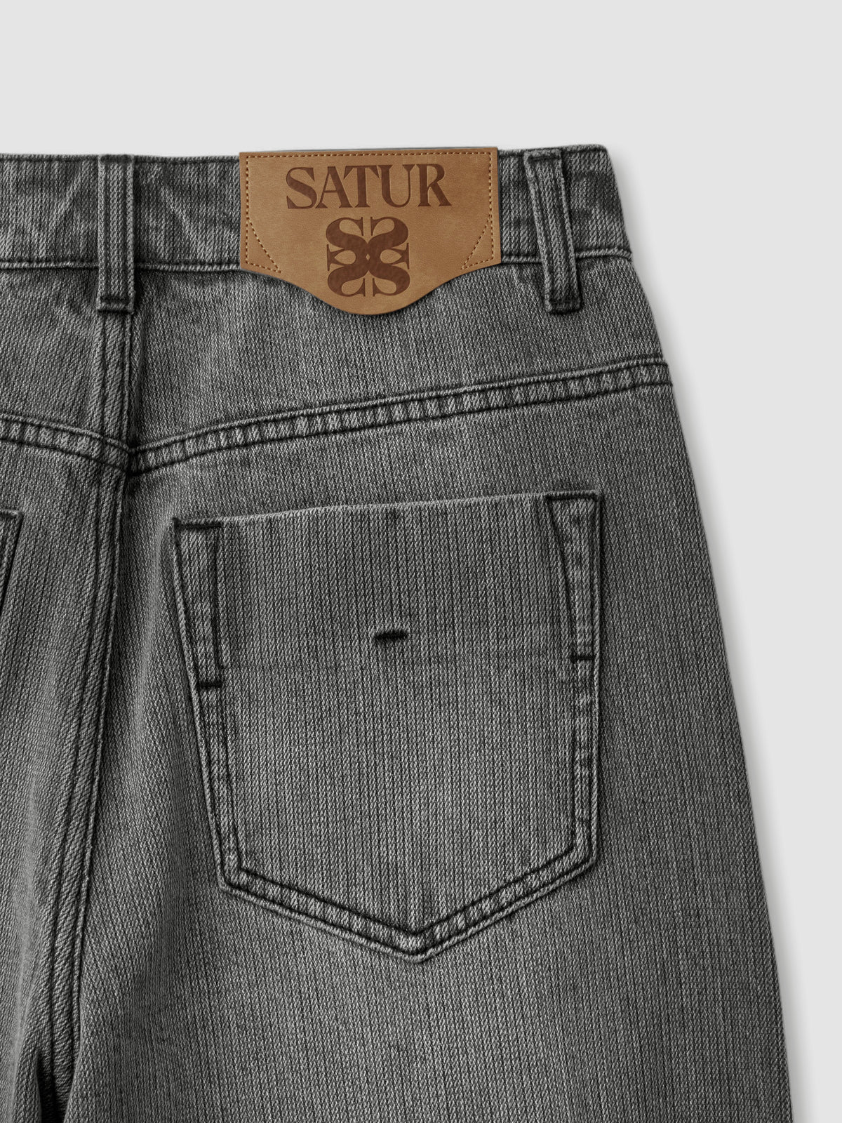 (W) Wide Fit Slub Denim Pants