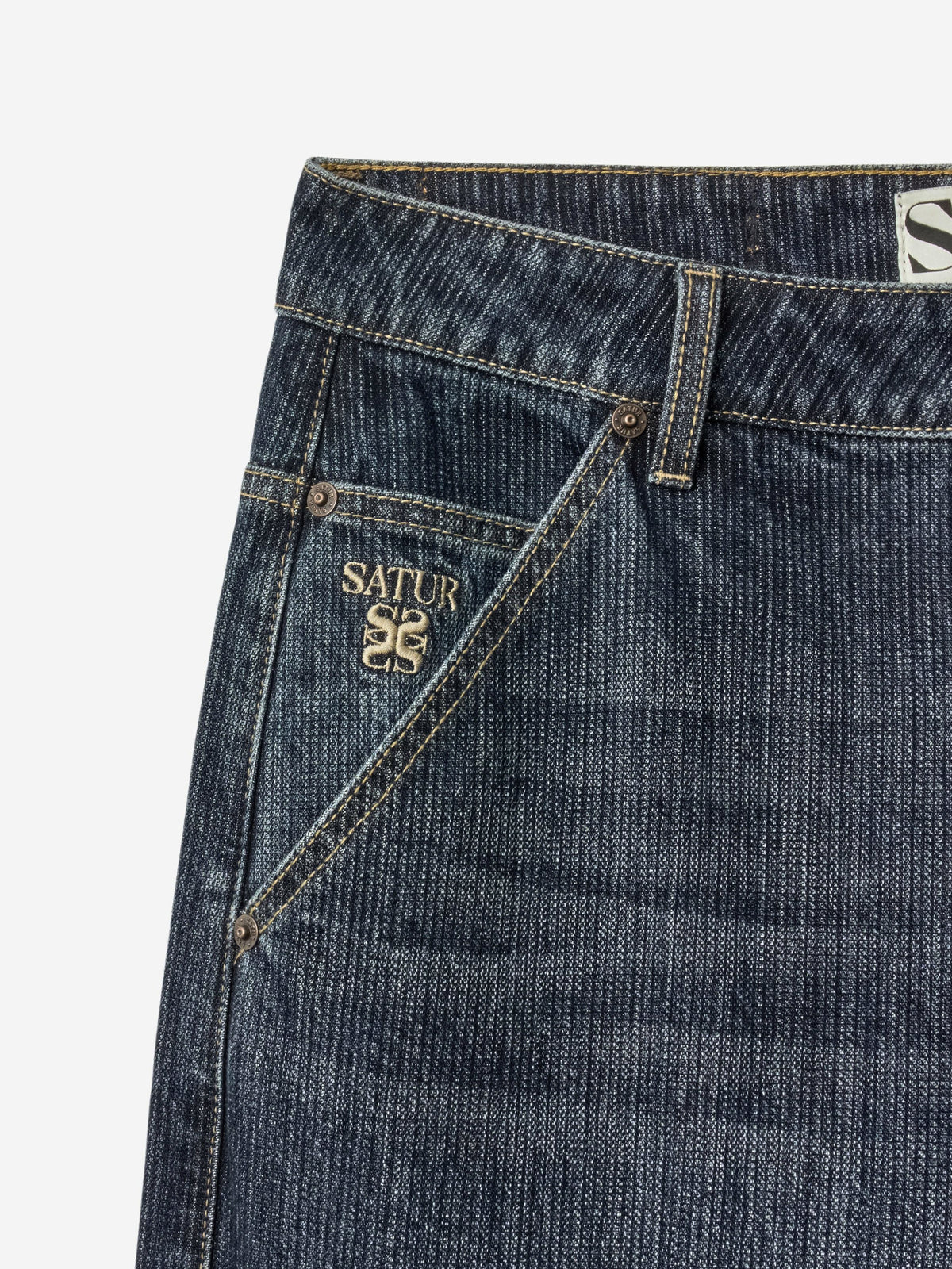 (M) Wide Fit Slub Denim Pants