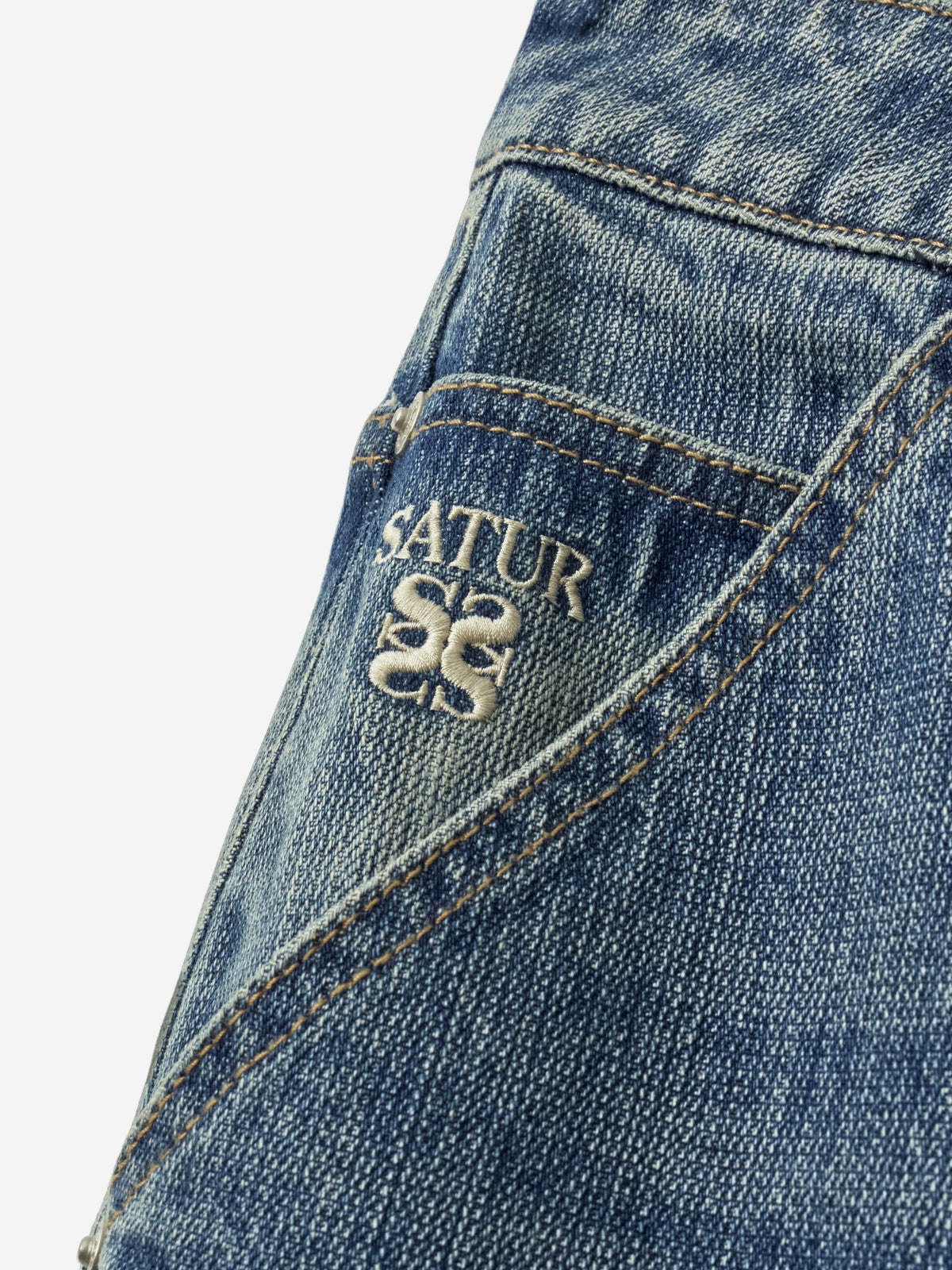 (M) Wide Fit Slub Denim Pants