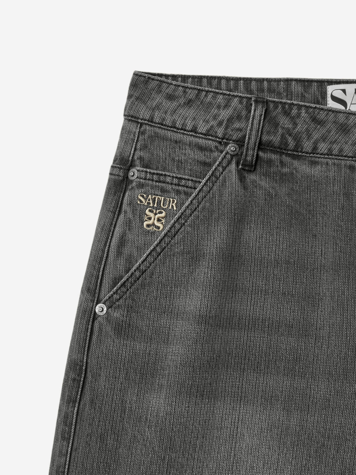 (M) Wide Fit Slub Denim Pants