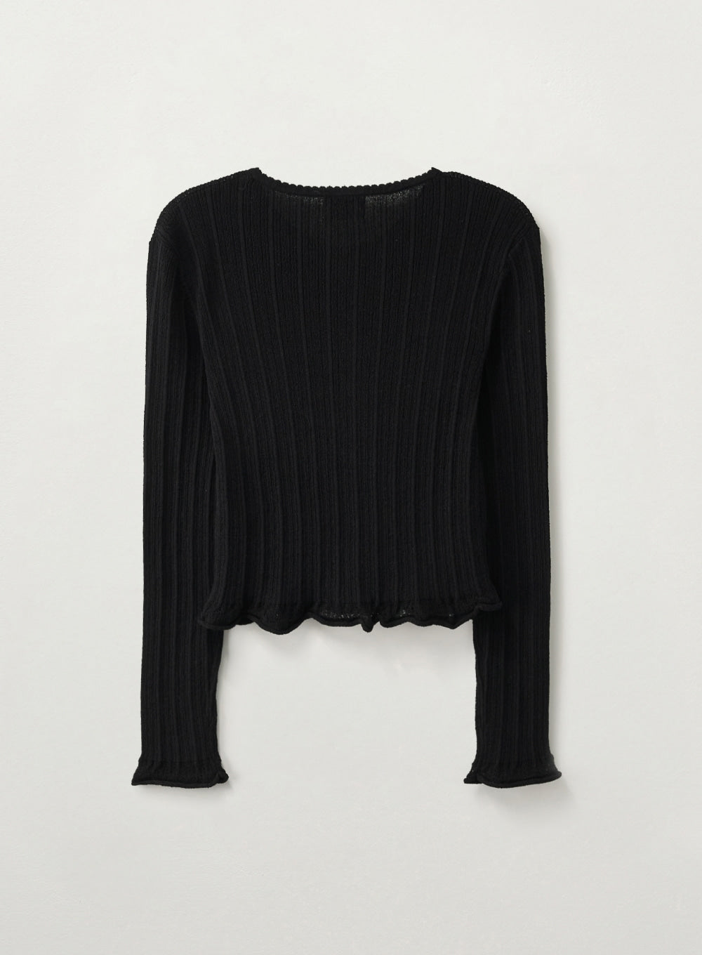 (W) Sheer Long Sleeve Cropped Cardigan