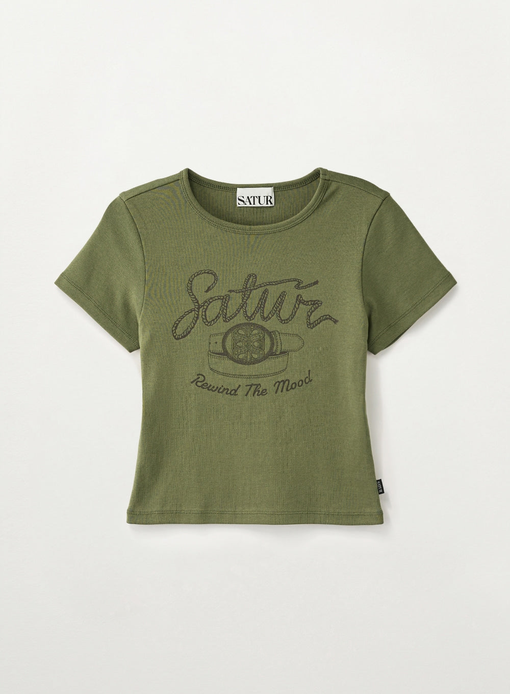 (W) Belt Graphic Slim Fit T-shirt