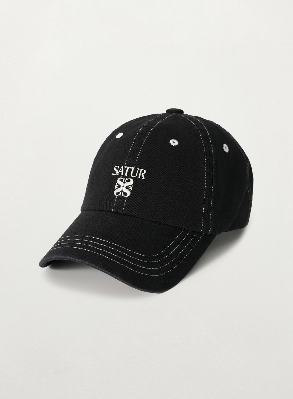 U) Contrast Color Stitch Dyed Ball Cap