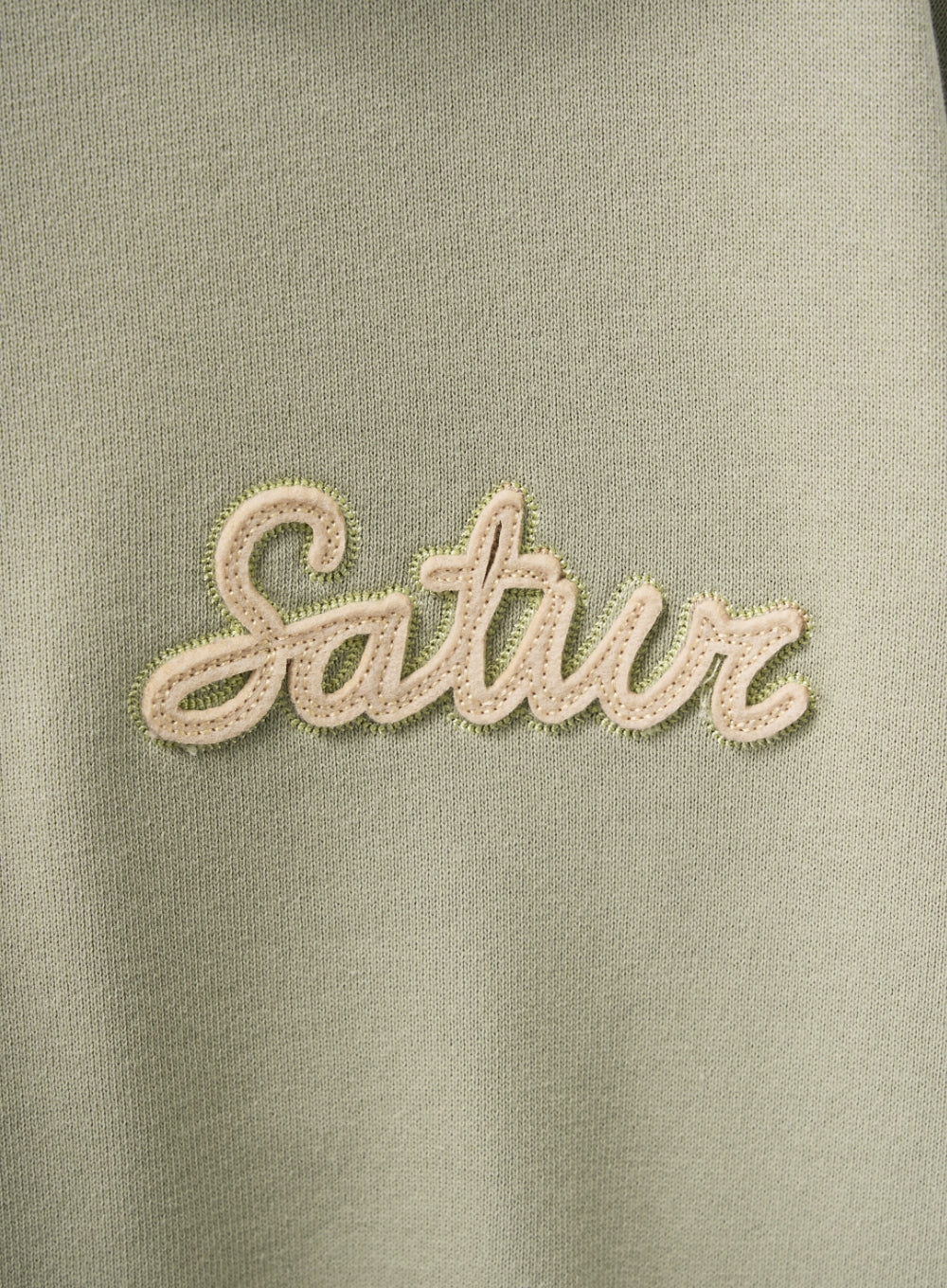 (U) Satur Applique Round Neck Hood T-shirt
