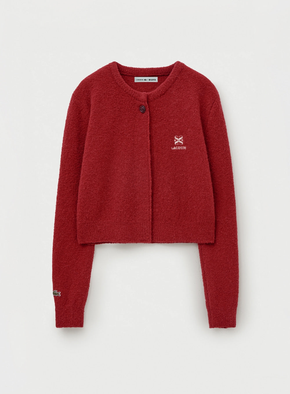 (W) Satur X Lacoste Single Button Crop Cardigan