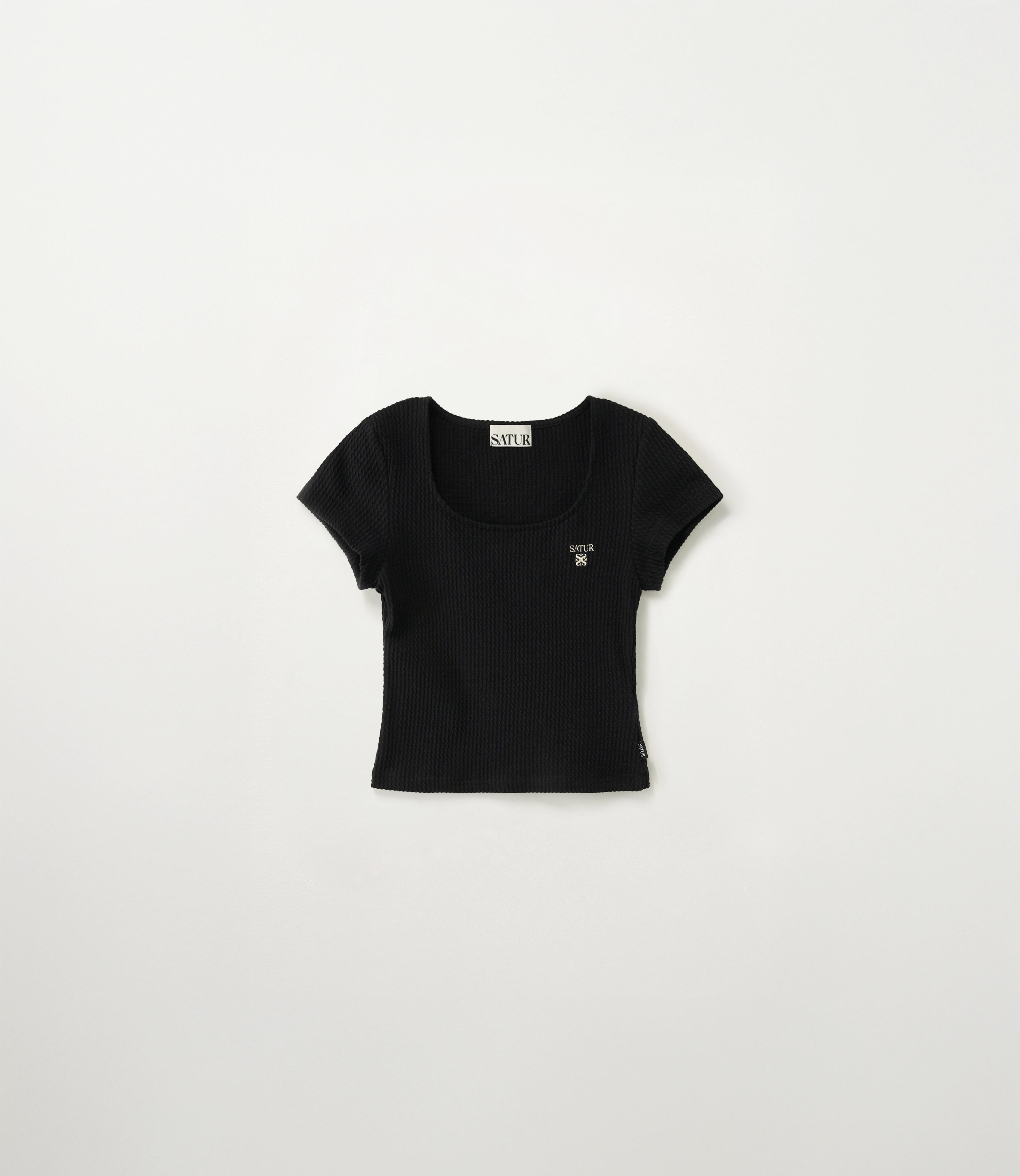 (W) Square Neck Crinkle T-shirt