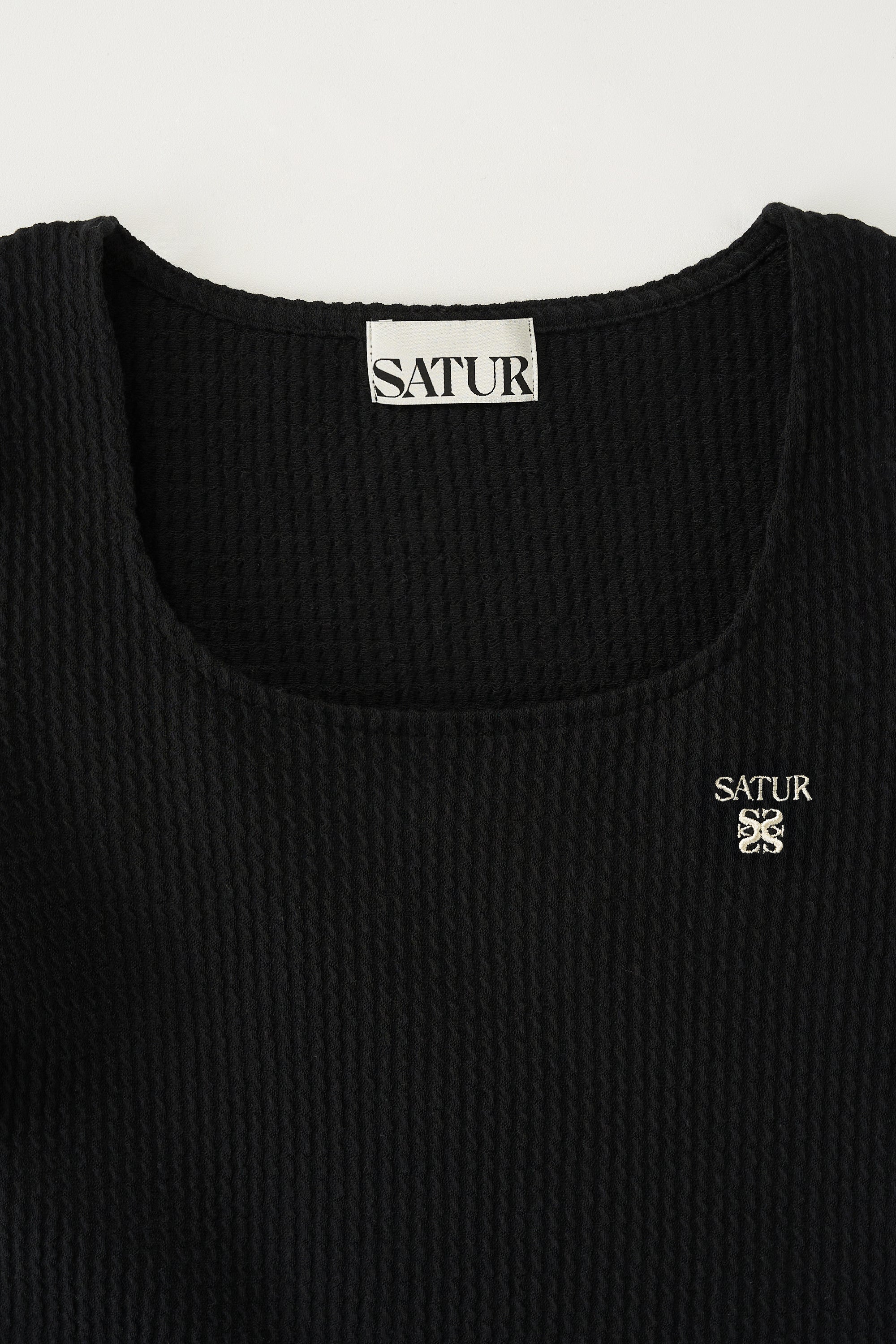 (W) Square Neck Crinkle T-shirt