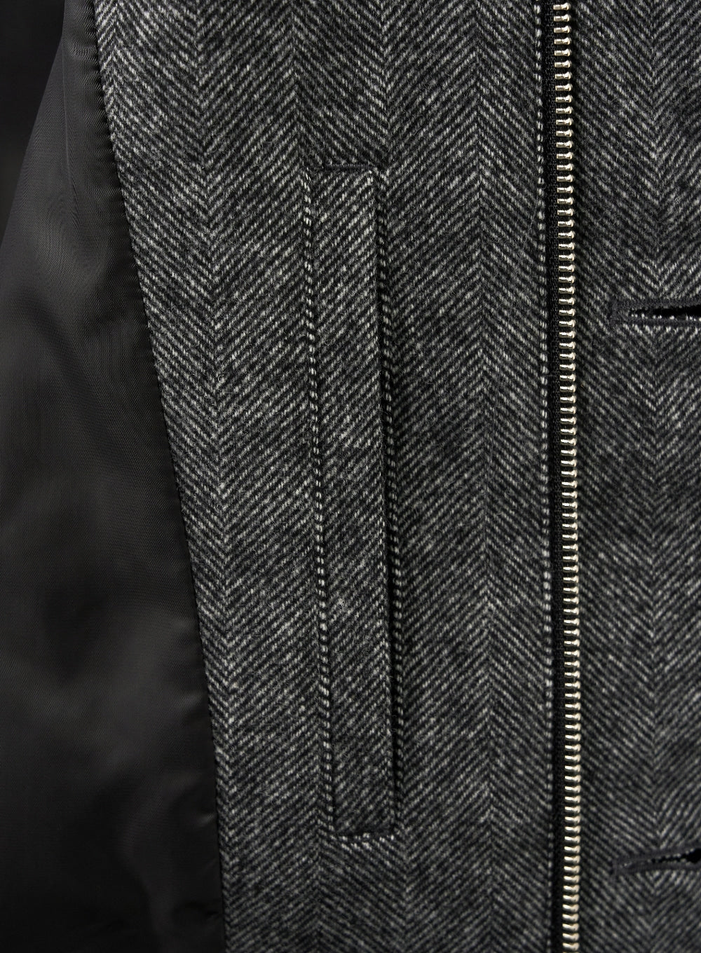 (M) Herringbone Wool Harrington Jacket