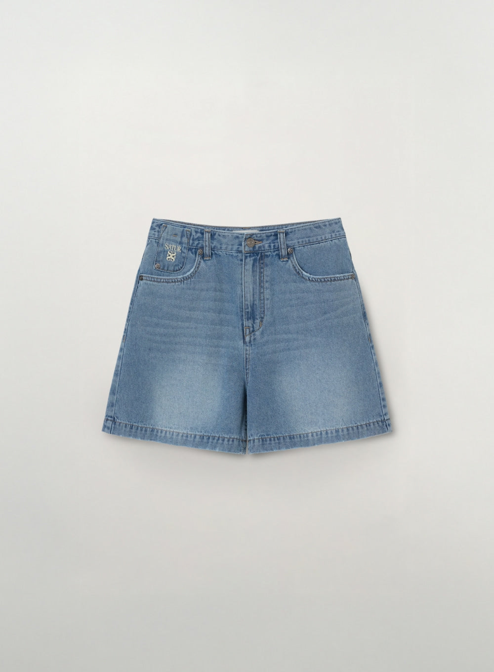 (W) Washed Denim Shorts