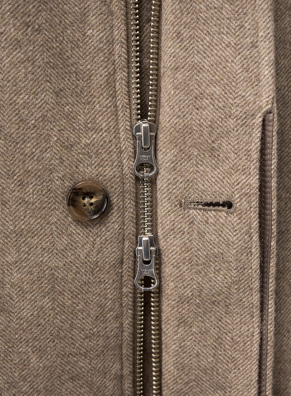 (M) Herringbone Wool Harrington Jacket