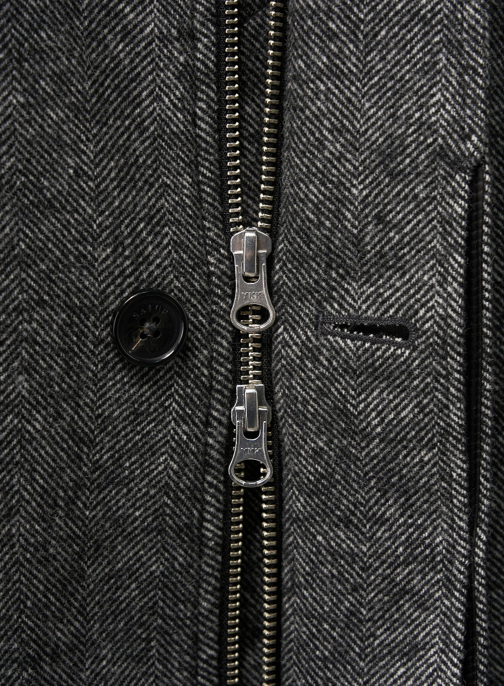 (M) Herringbone Wool Harrington Jacket