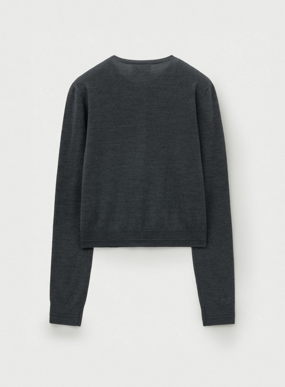 (W) Basic Crew Neck Fine Cardigan