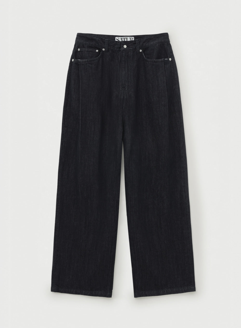 (M) Wide Curved Denim Pants