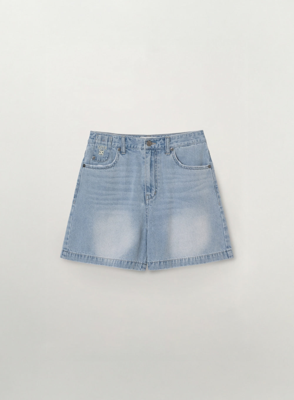 (W) Washed Denim Shorts
