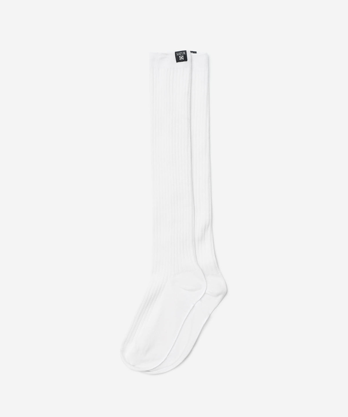 (W) Basic Logo Label Knee Socks