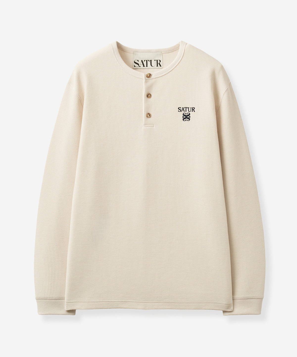 (U) Waffle Henley Neck Long Sleeve