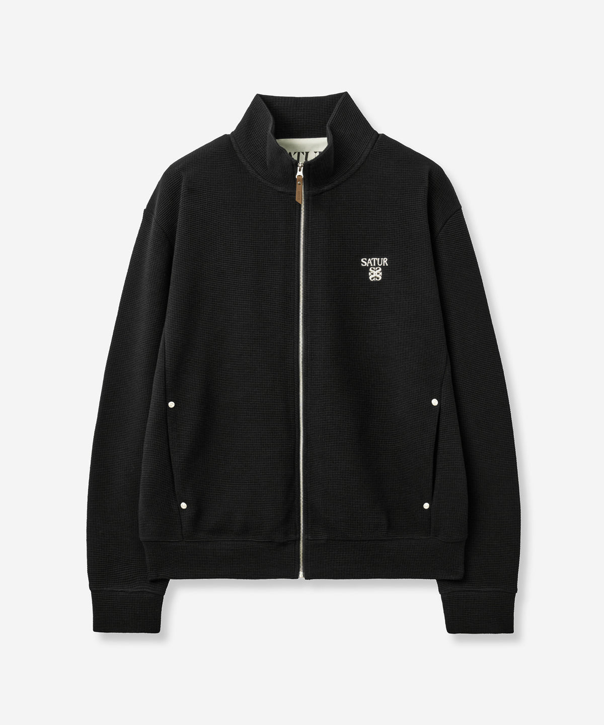 (U) Waffle Panel Neck Zip-Up