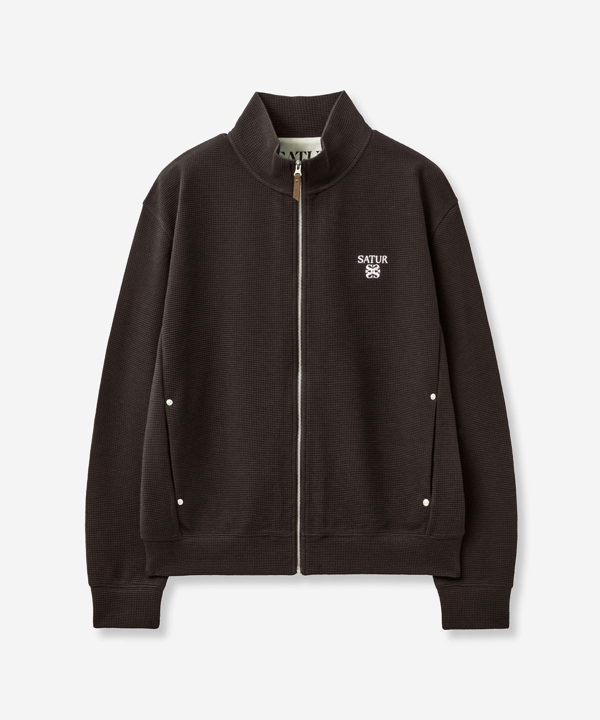 (U) Waffle Panel Neck Zip-Up